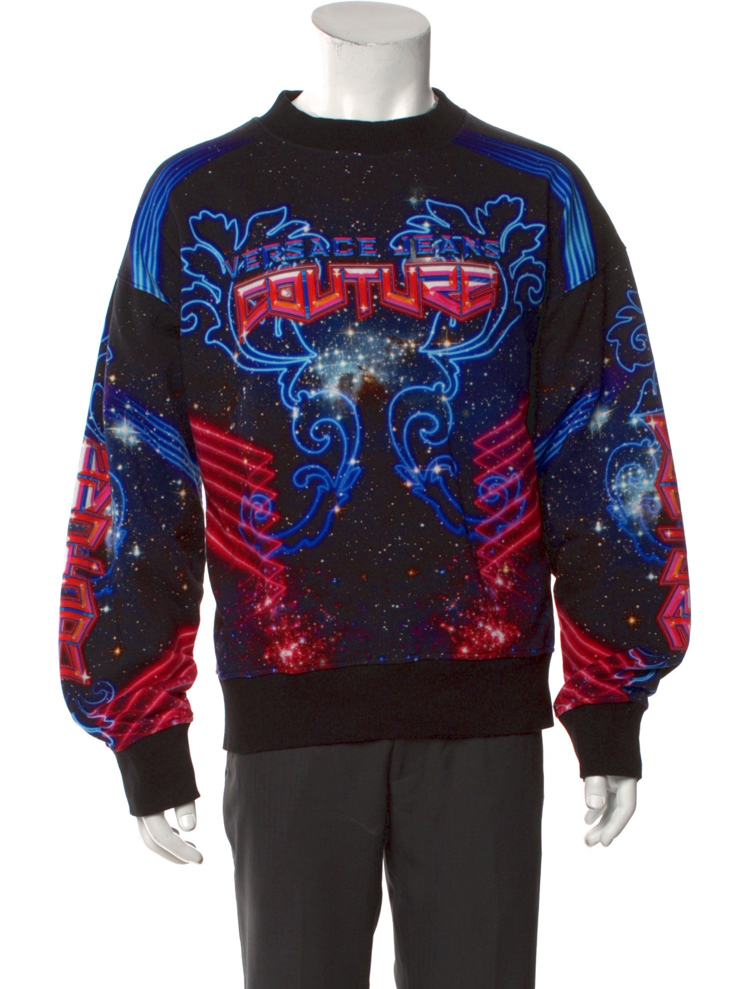 Versace Graphic Print Crew Neck Pullover
