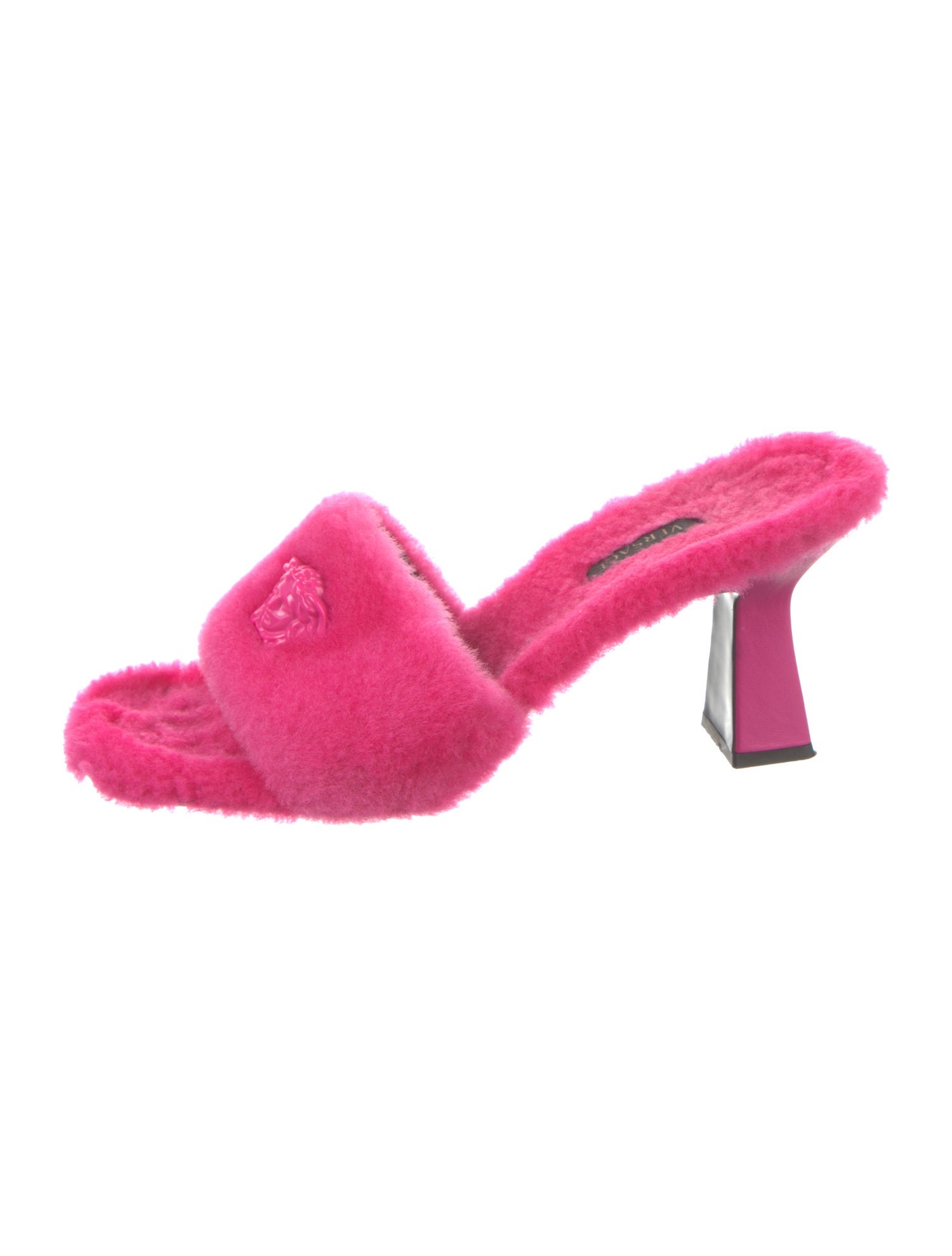 Versace Medusa Insignia Shearling Slides