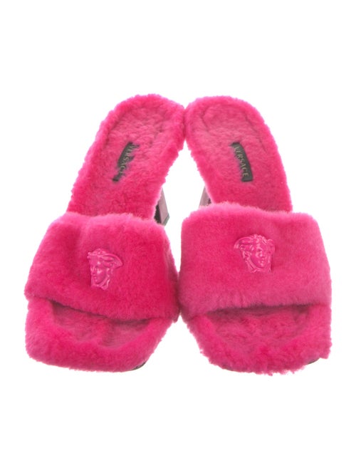 Versace Medusa Insignia Shearling Slides