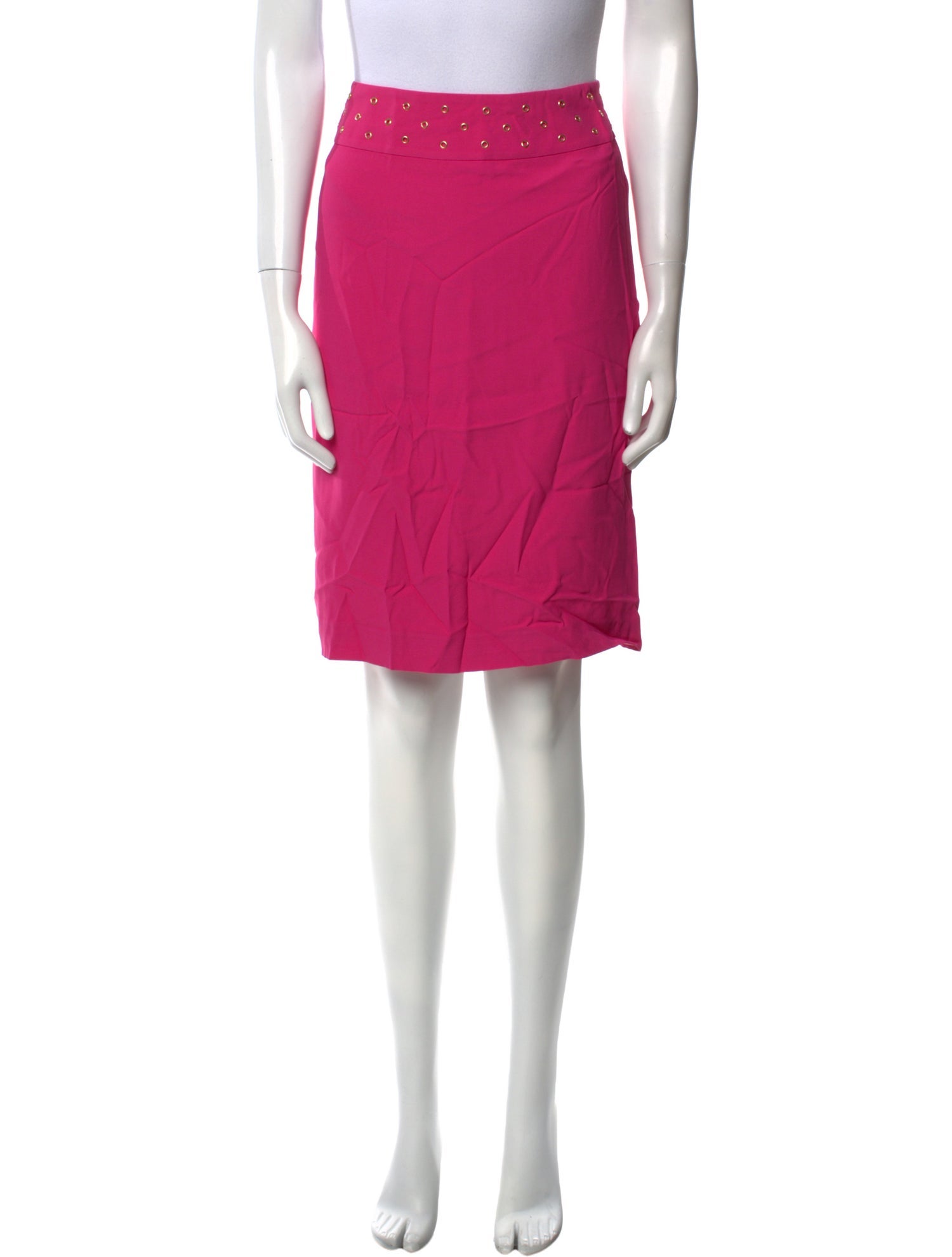 Versace Eyelet Trim Knee-Length Skirt