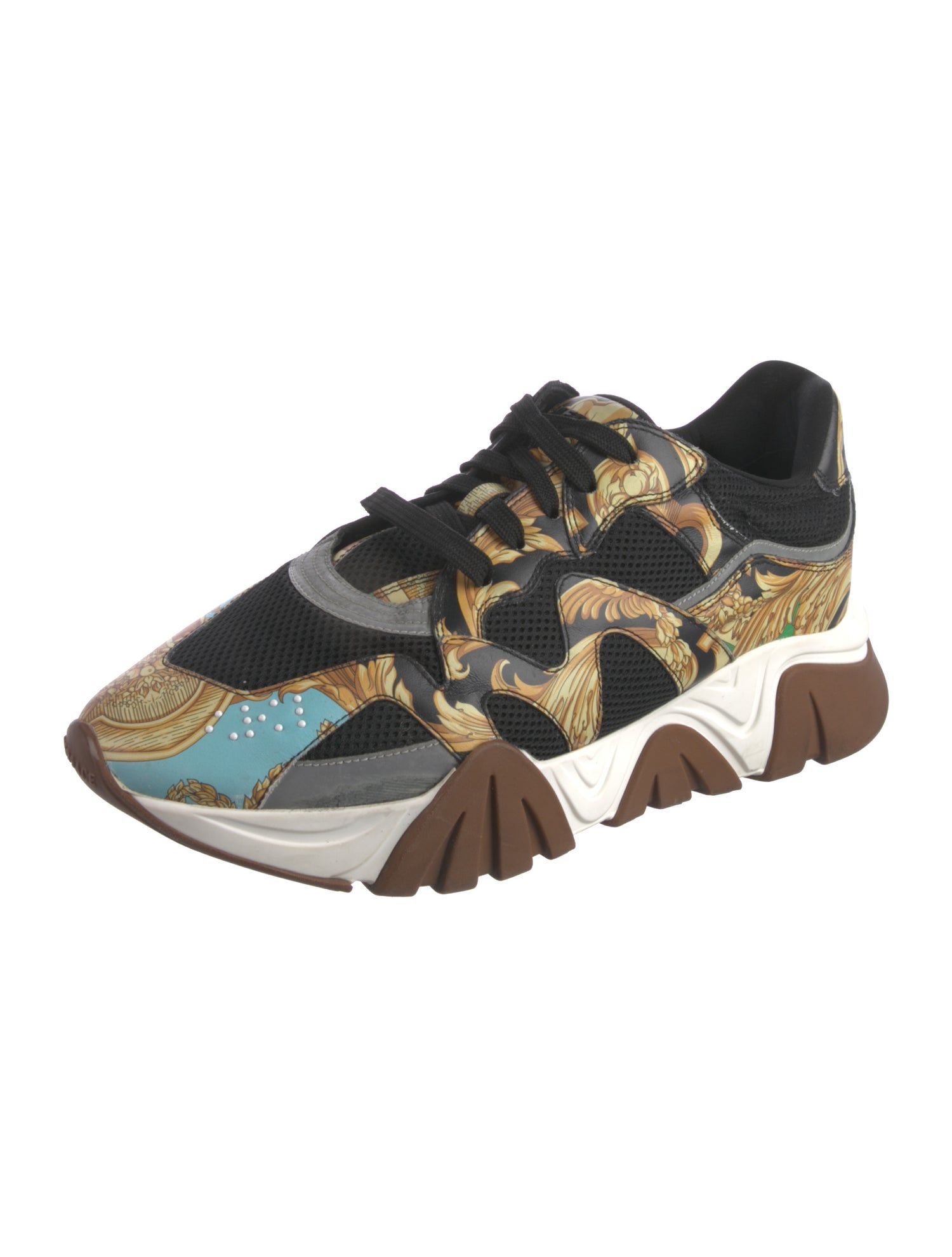 Versace Leather Printed Chunky Sneakers