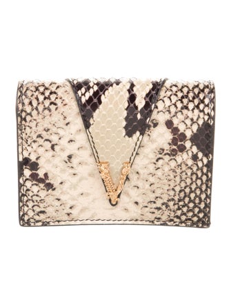 Versace Leather Animal Print Wallet