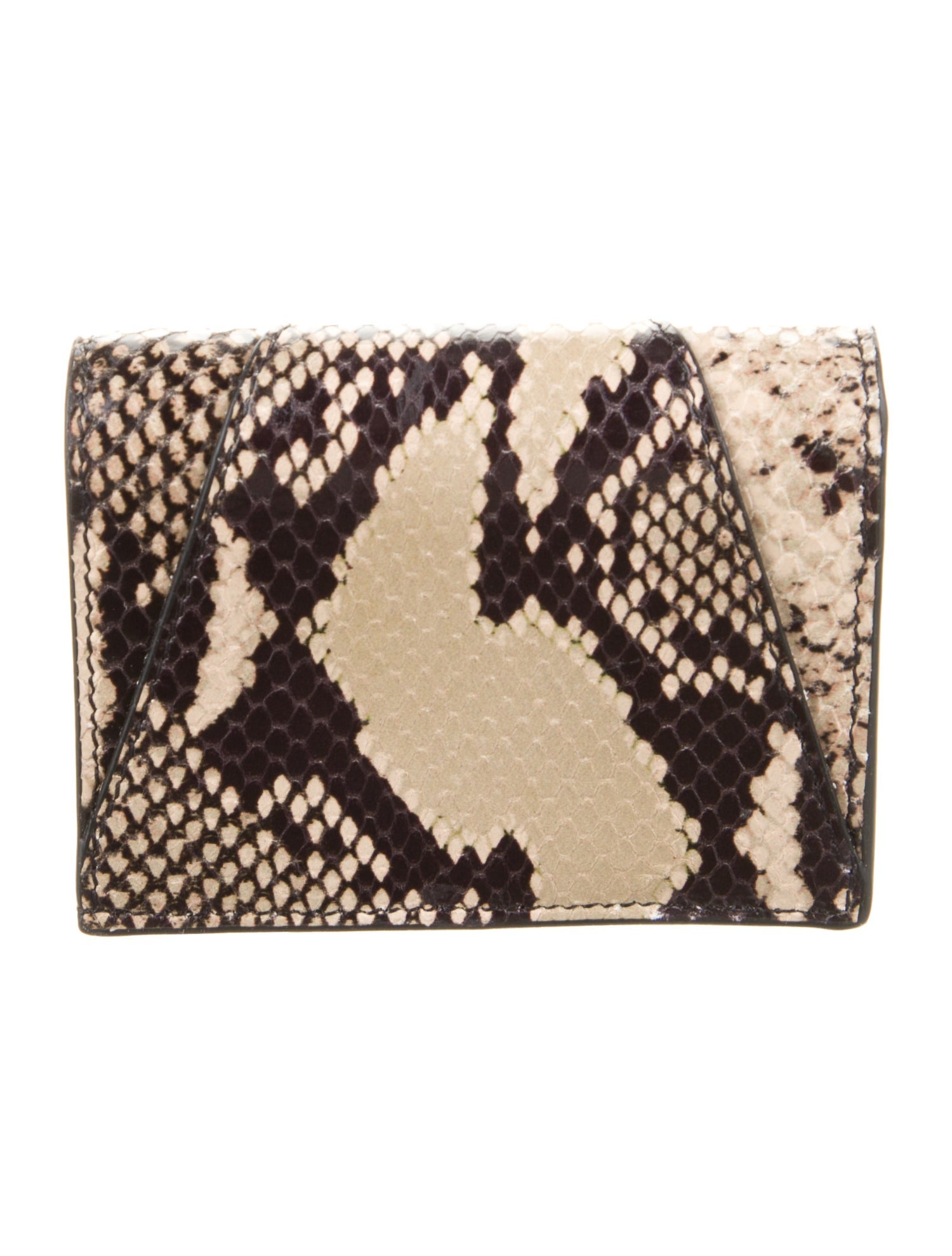Versace Leather Animal Print Compact Wallet