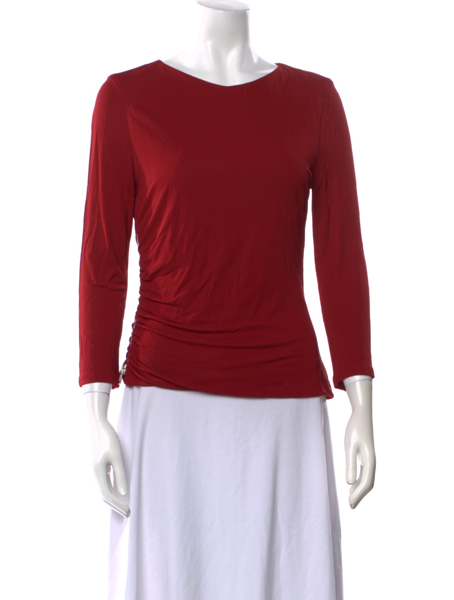 Versace Bateau Neckline Three-Quarter Sleeve Top