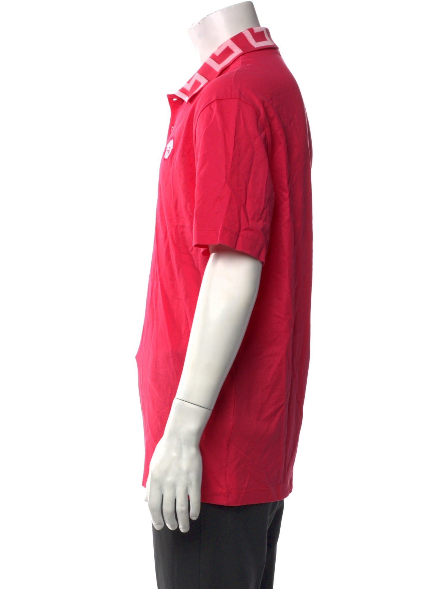 Versace Graphic Print Collar Polo Shirt