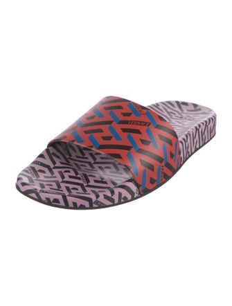 Versace Leather Printed Slides