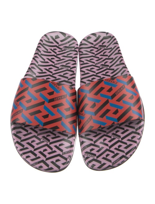 Versace Leather Printed Slides