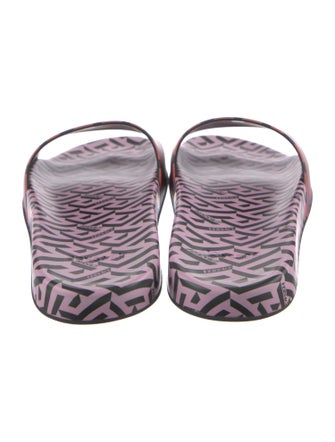 Versace Leather Printed Slides