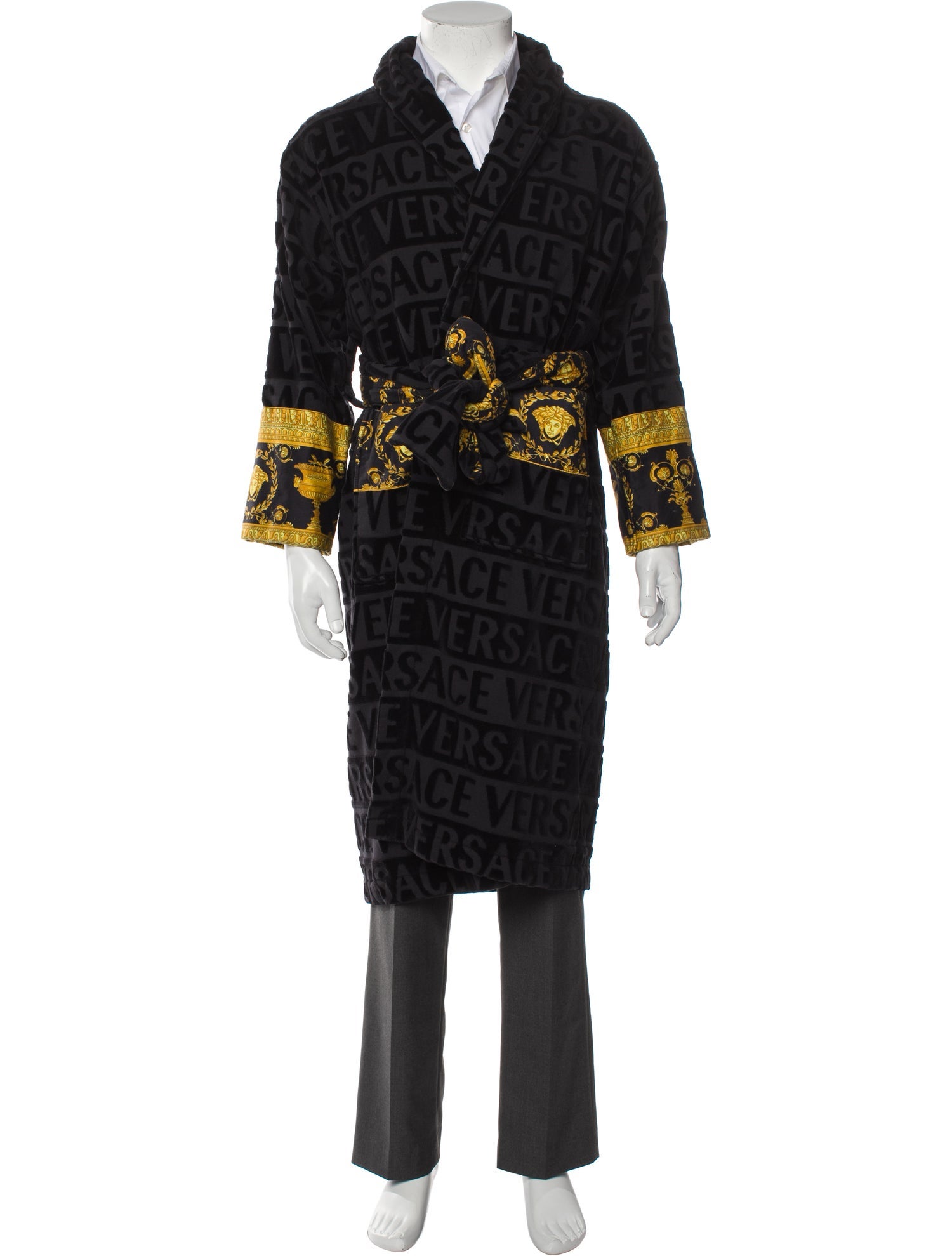 Versace Printed Sequin Embellishments Robe