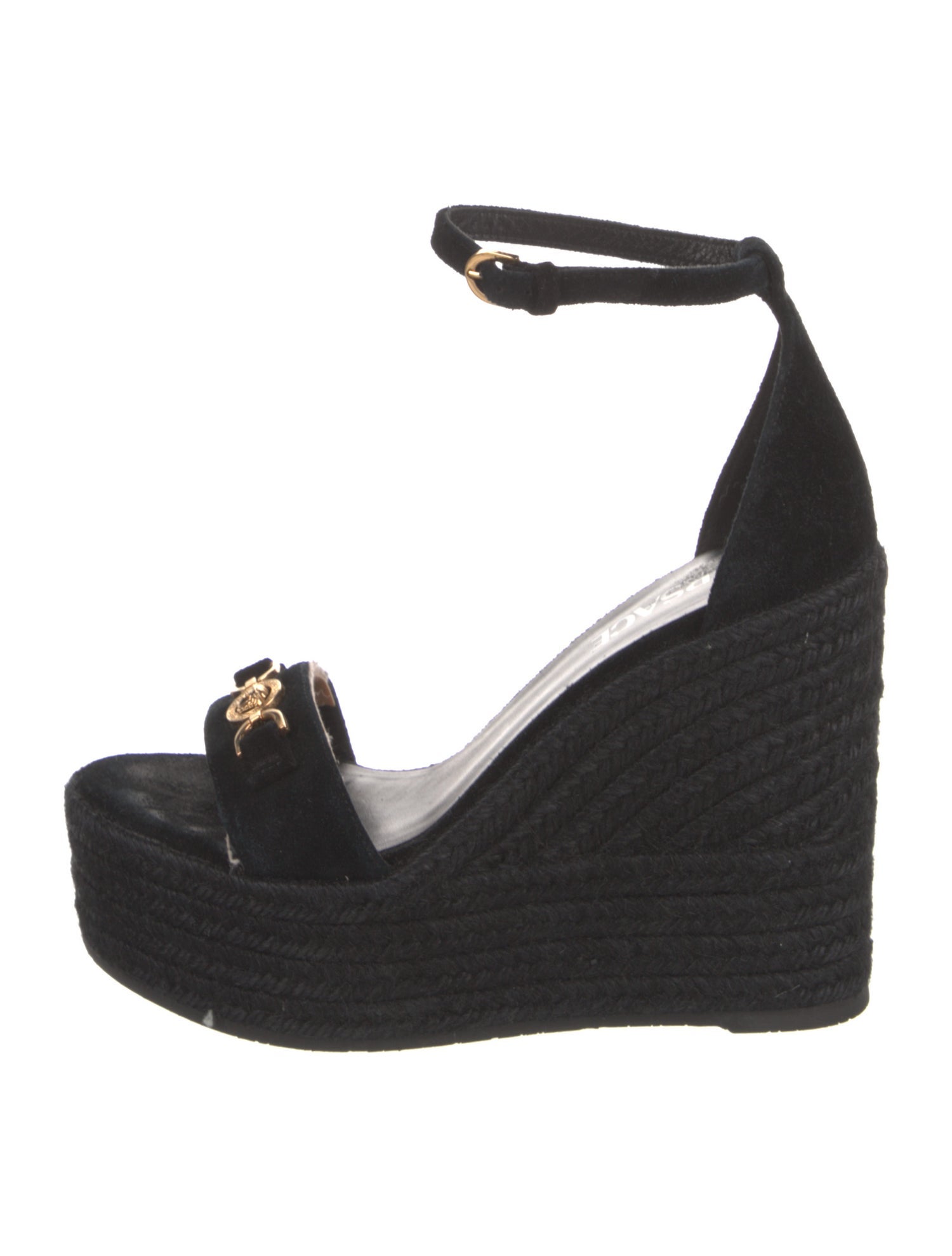 Versace Medusa Insignia Suede Espadrilles