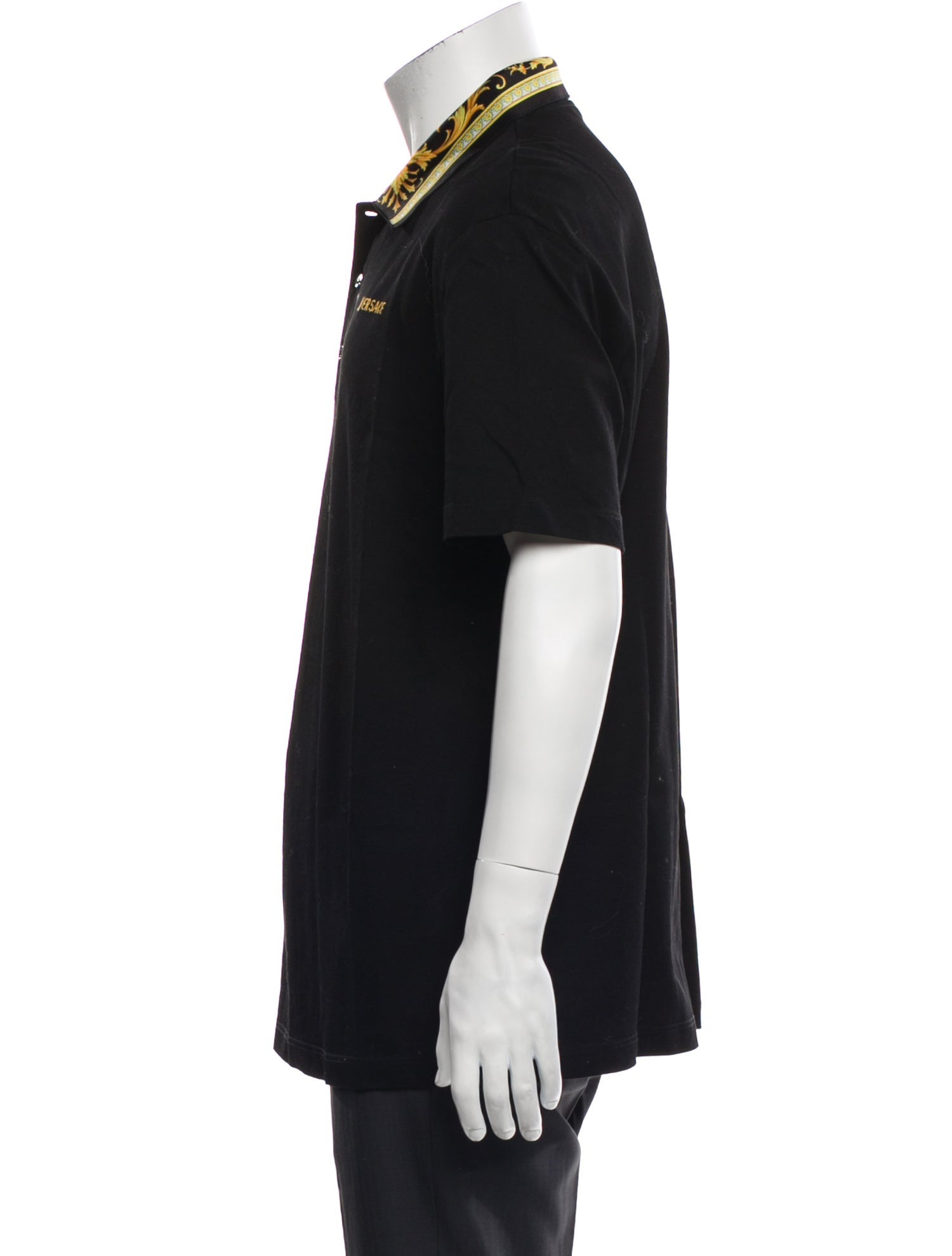 Versace Barocco Print Collar Polo Shirt