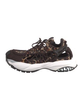 Versace Ponyhair Animal Print Athletic Sneakers