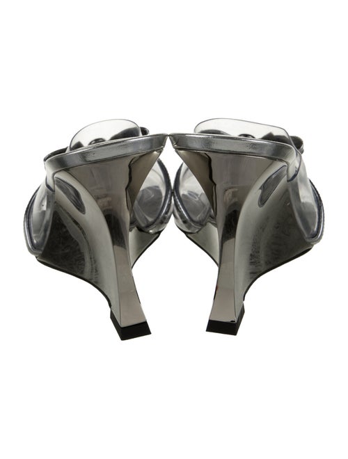 Versace PVC Leather Trim Embellishment Slides