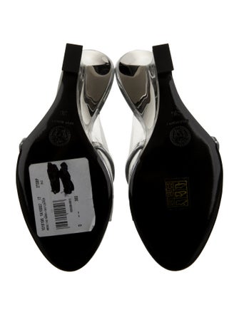 Versace PVC Leather Trim Embellishment Slides