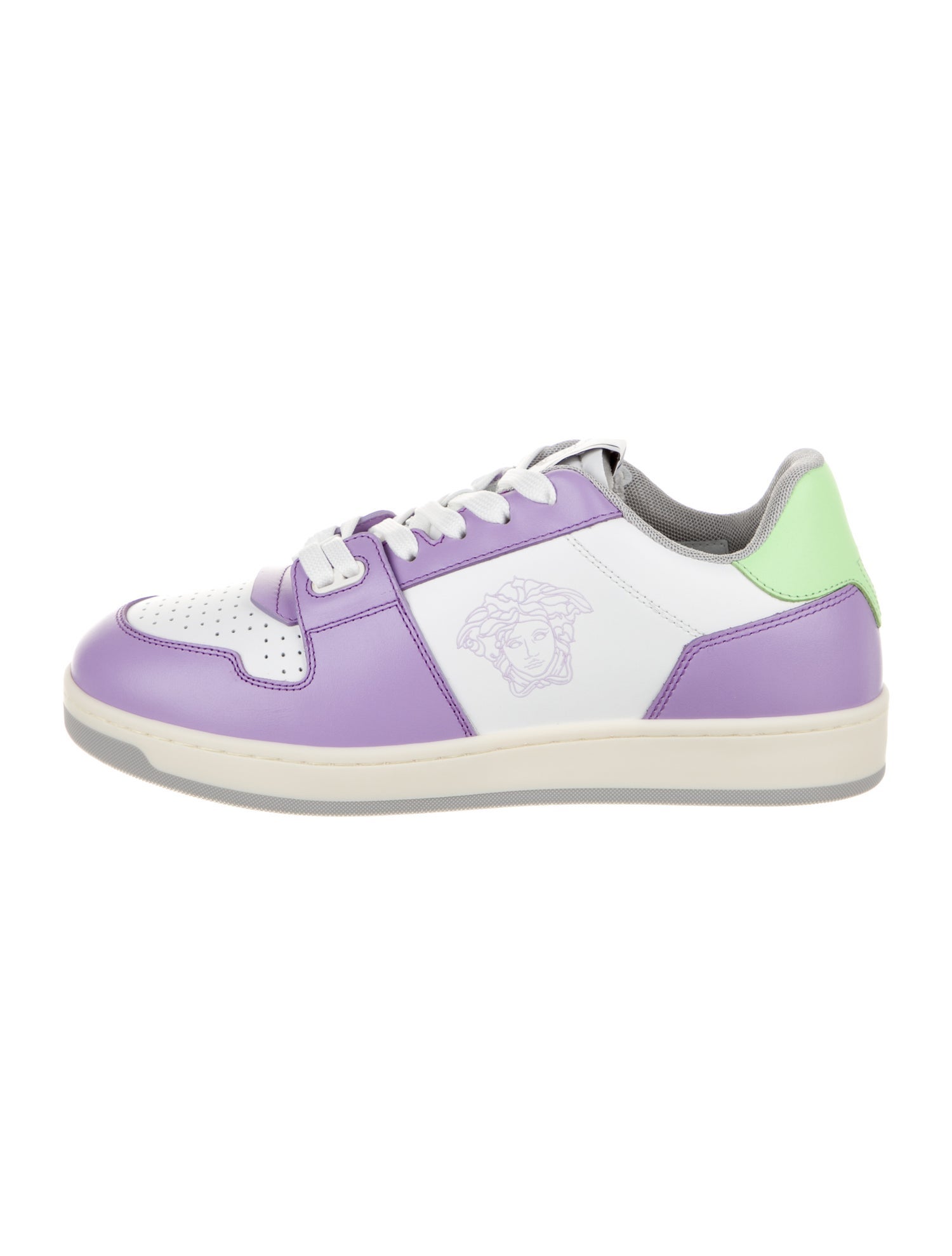 Versace Leather Colorblock Pattern Sneakers