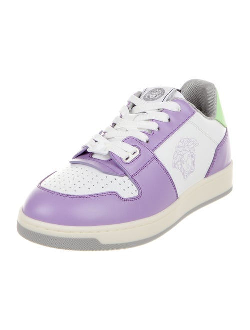 Versace Leather Colorblock Pattern Sneakers