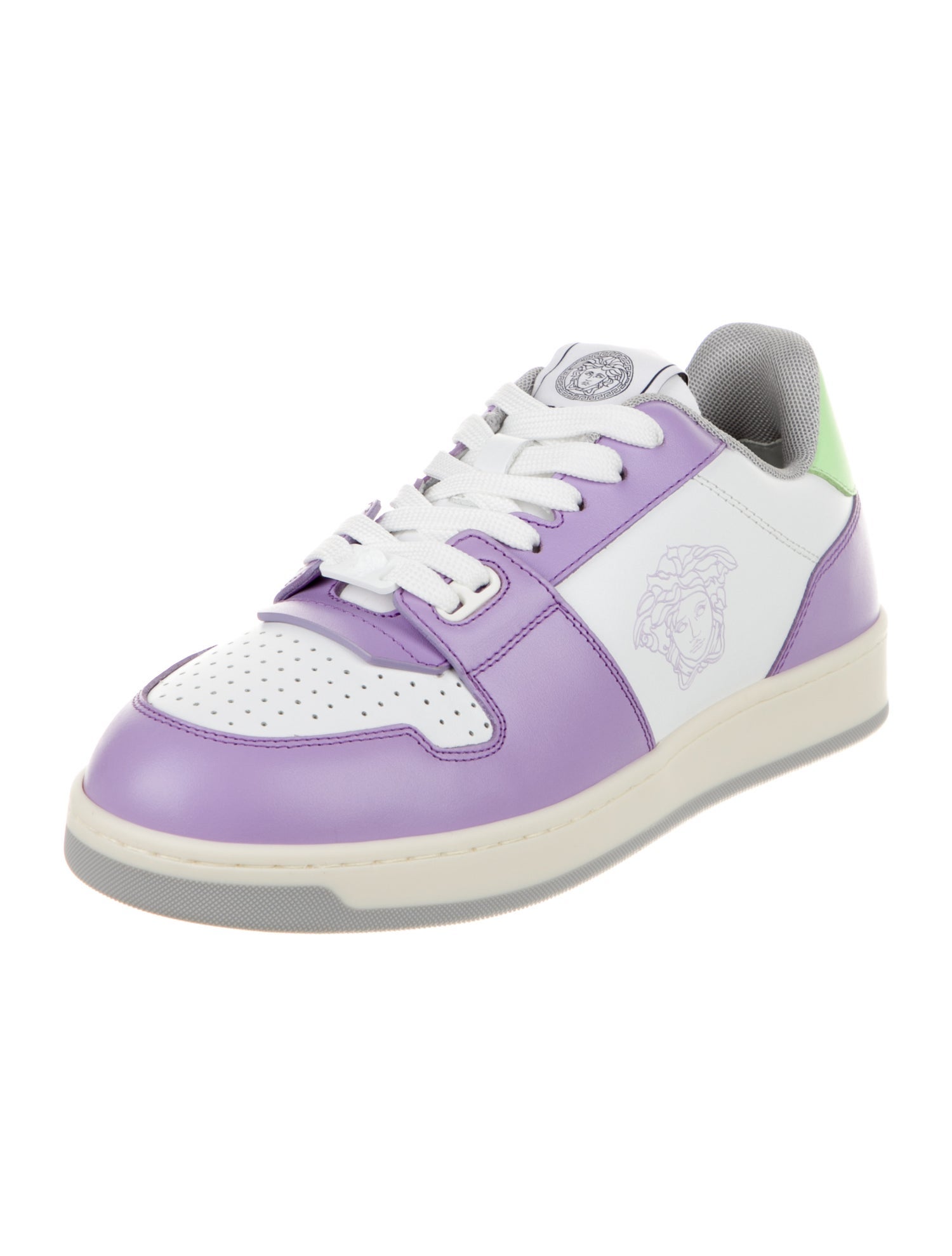 Versace Leather Colorblock Pattern Sneakers