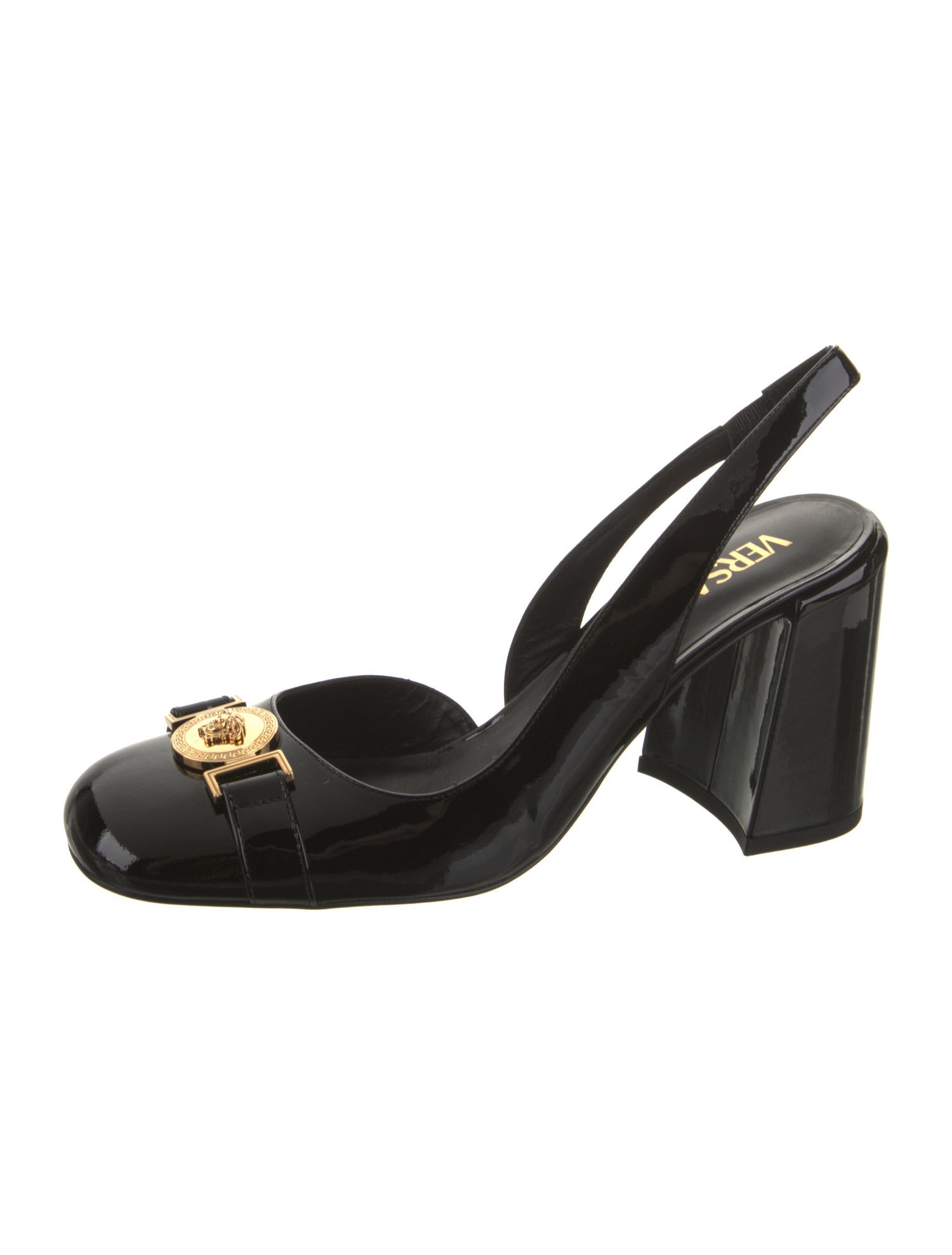 Versace Patent Leather Slingback Pumps
