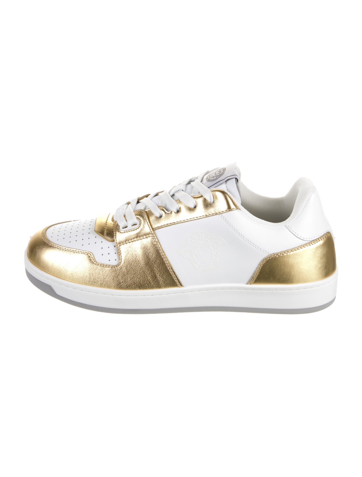 Versace Leather Colorblock Pattern Sneakers w/ Tags