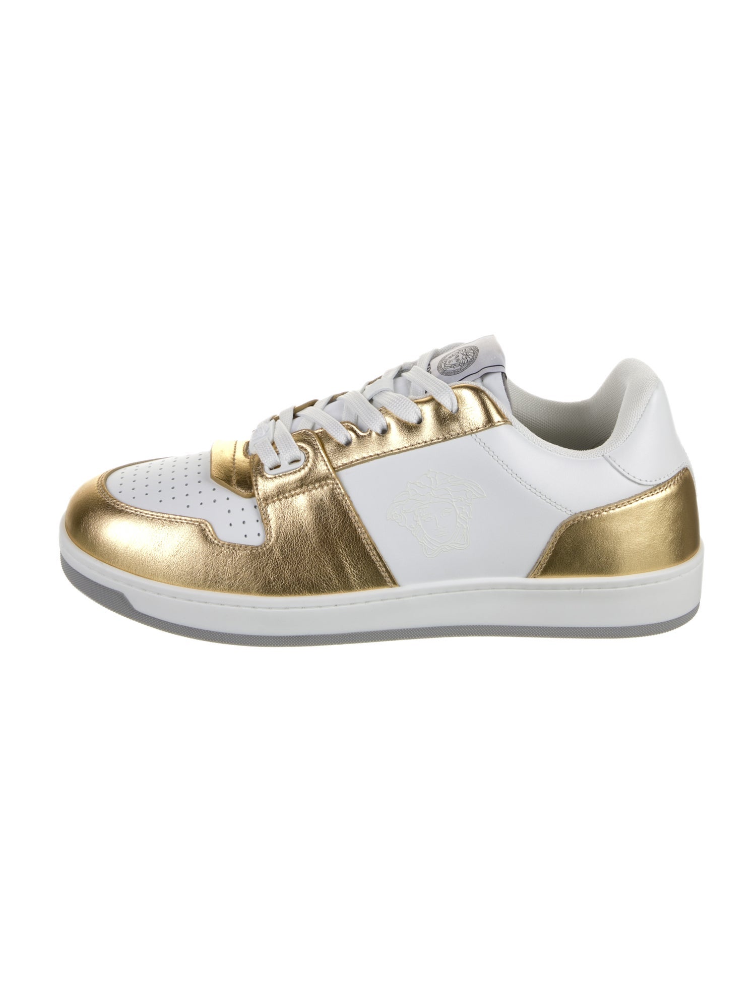 Versace Leather Colorblock Pattern Sneakers w/ Tags