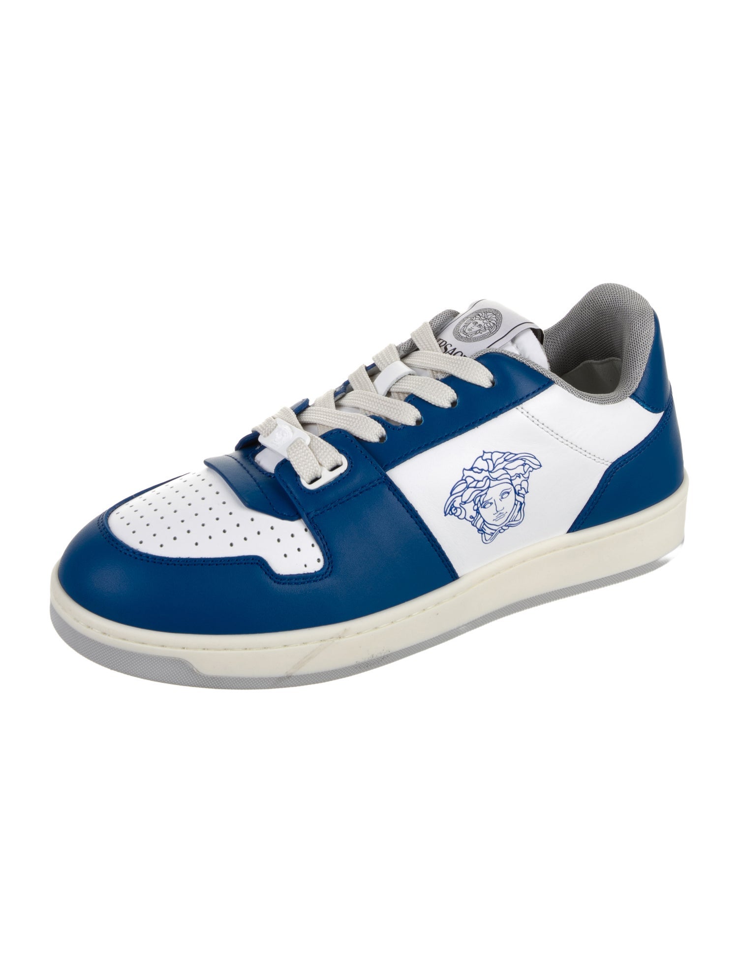 Versace Leather Colorblock Pattern Sneakers w/ Tags