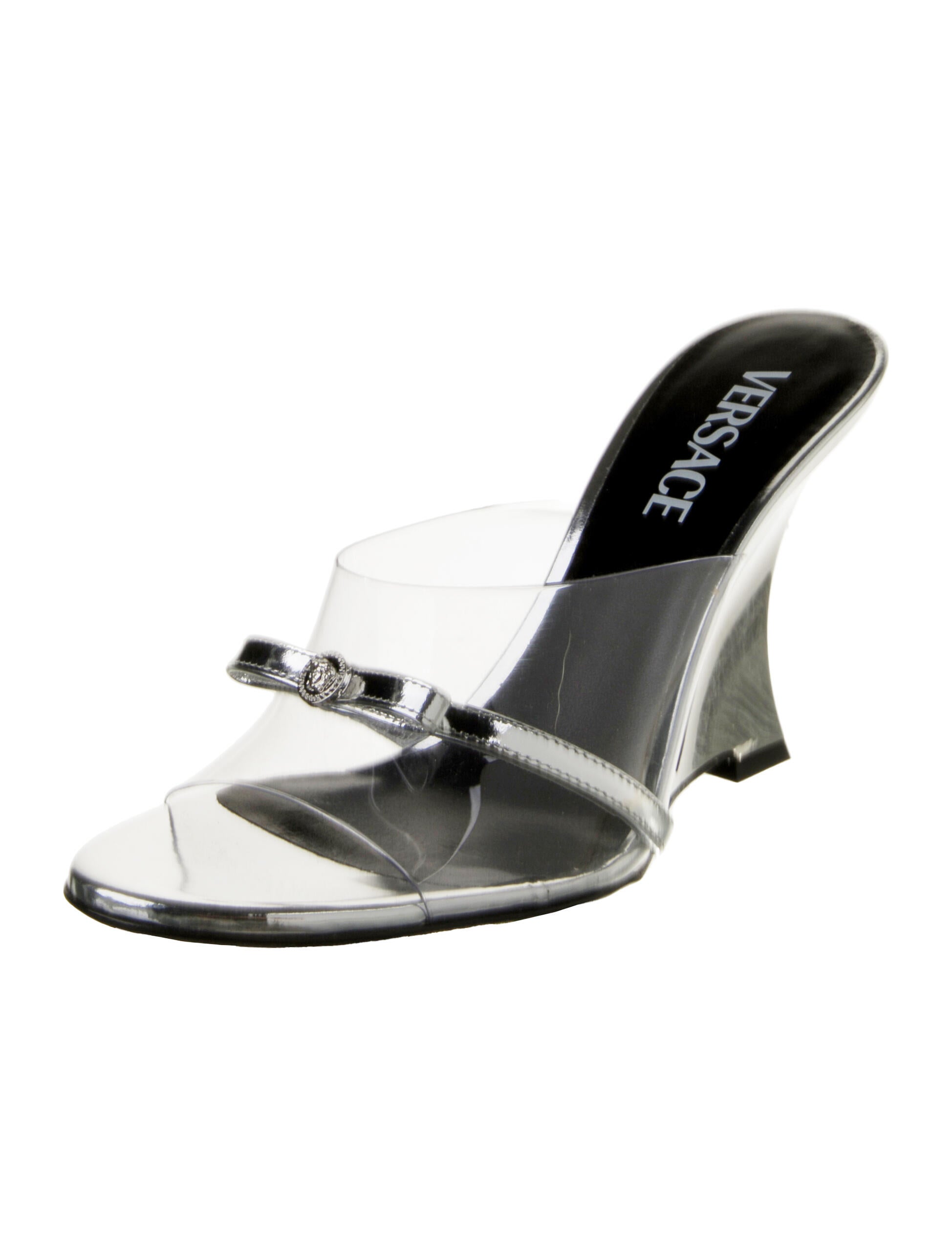 Versace Leather Printed Slides w/ Tags