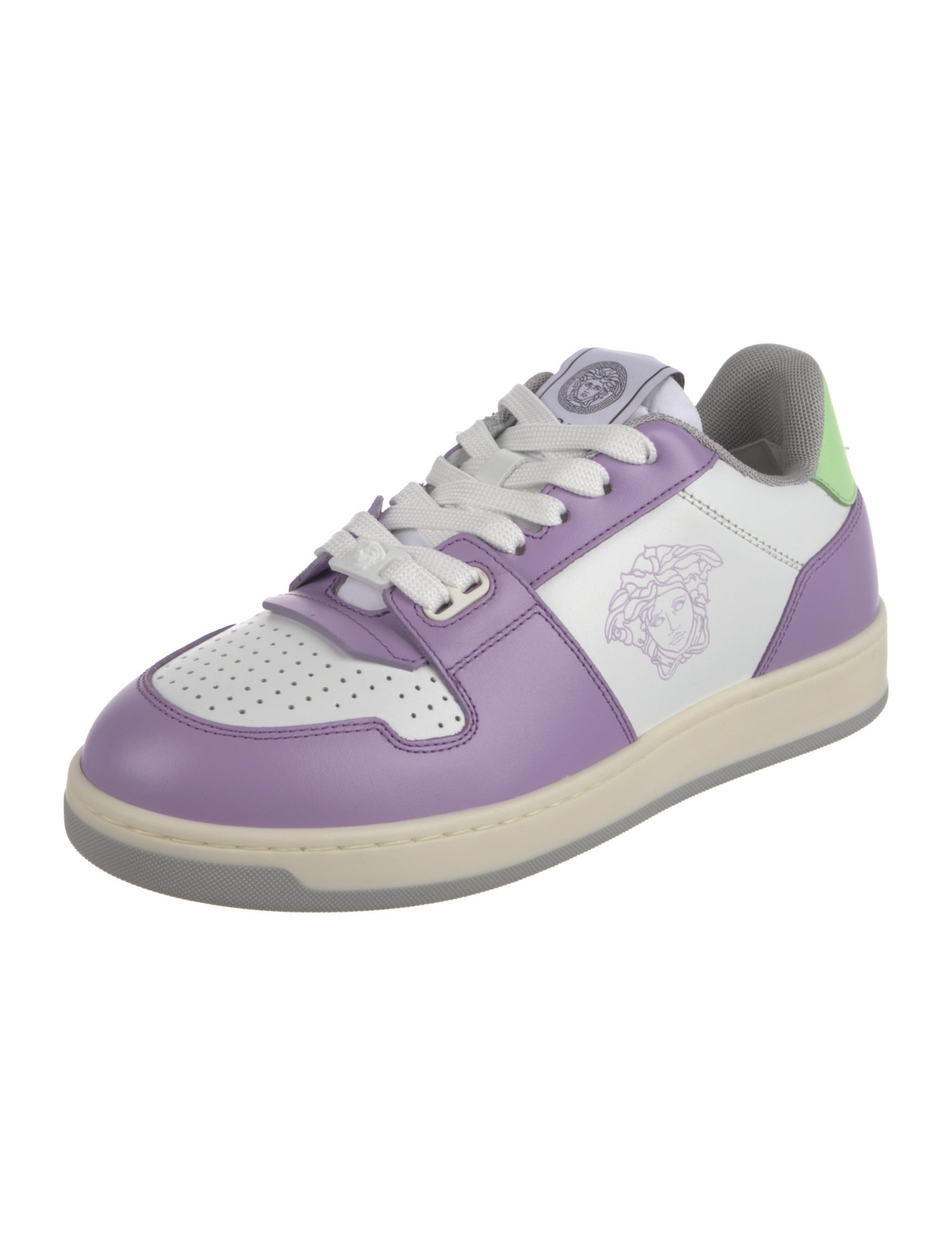 Versace Leather Colorblock Pattern Sneakers