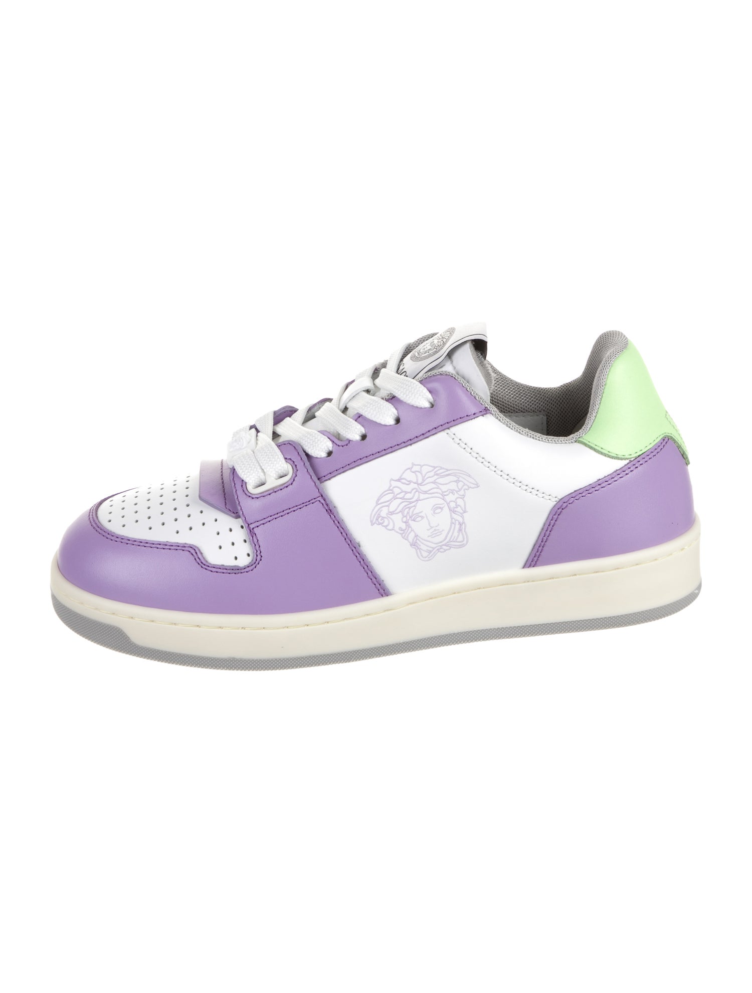 Versace Leather Colorblock Pattern Sneakers