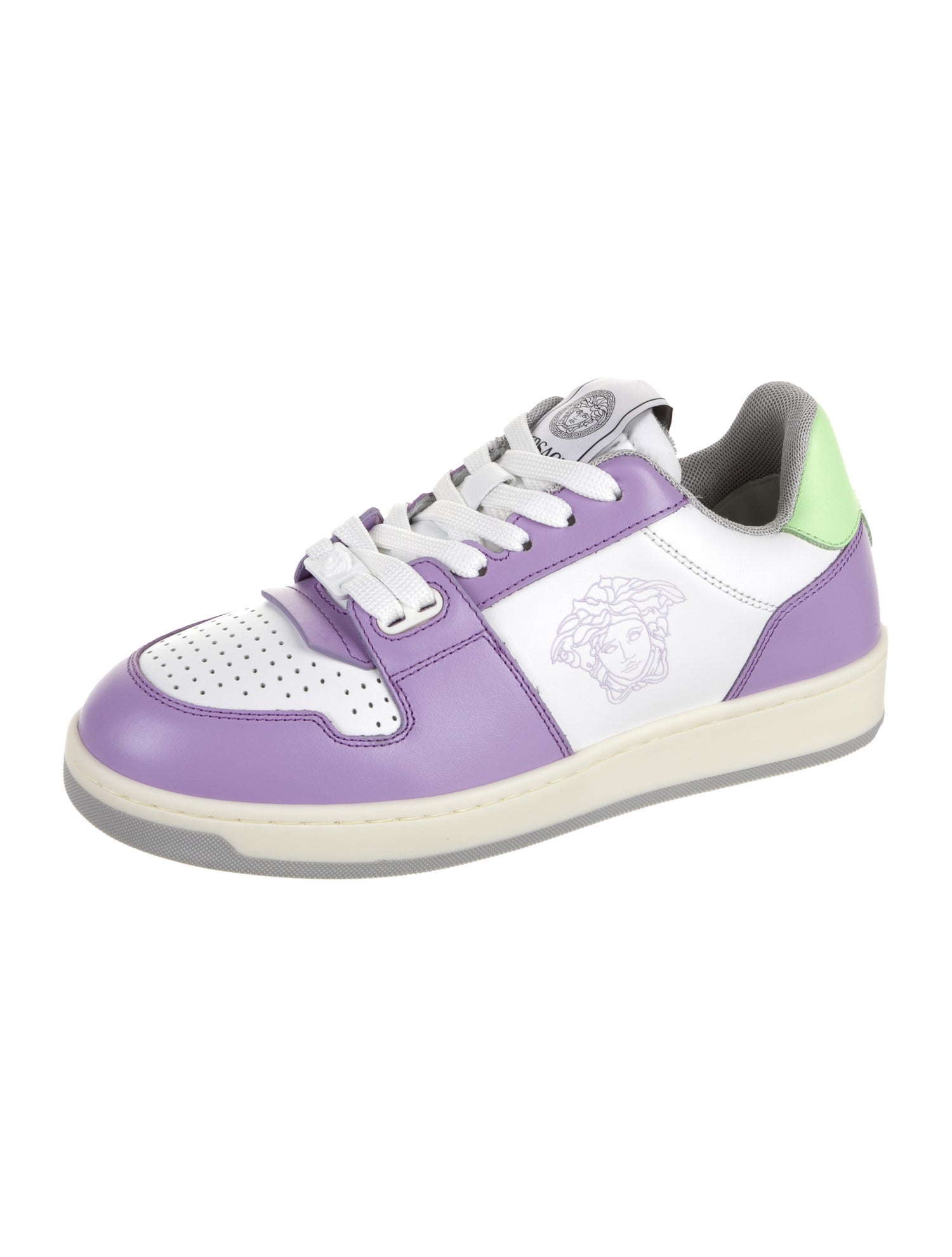 Versace Leather Colorblock Pattern Sneakers