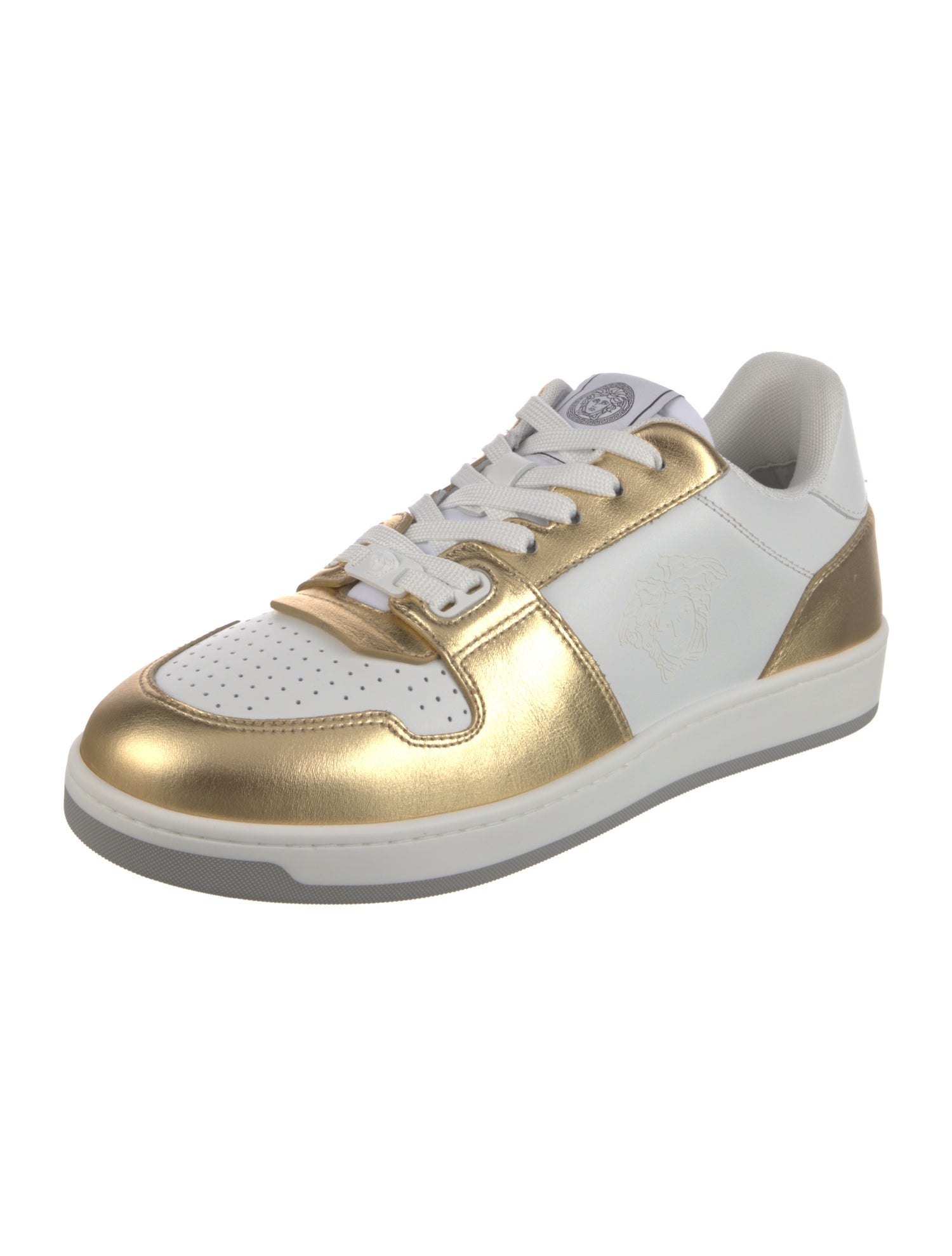 Versace Leather Colorblock Pattern Sneakers