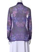 Versace Silk Floral Print Button-Up Top