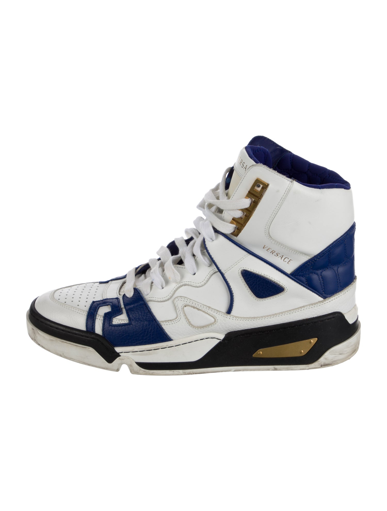 Versace Leather Colorblock Pattern Sneakers