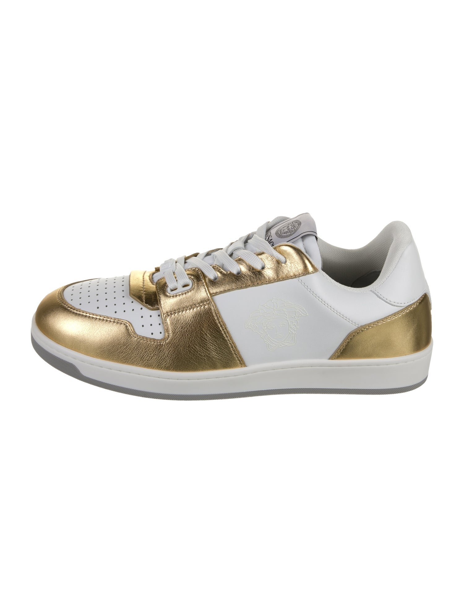 Versace Leather Colorblock Pattern Sneakers