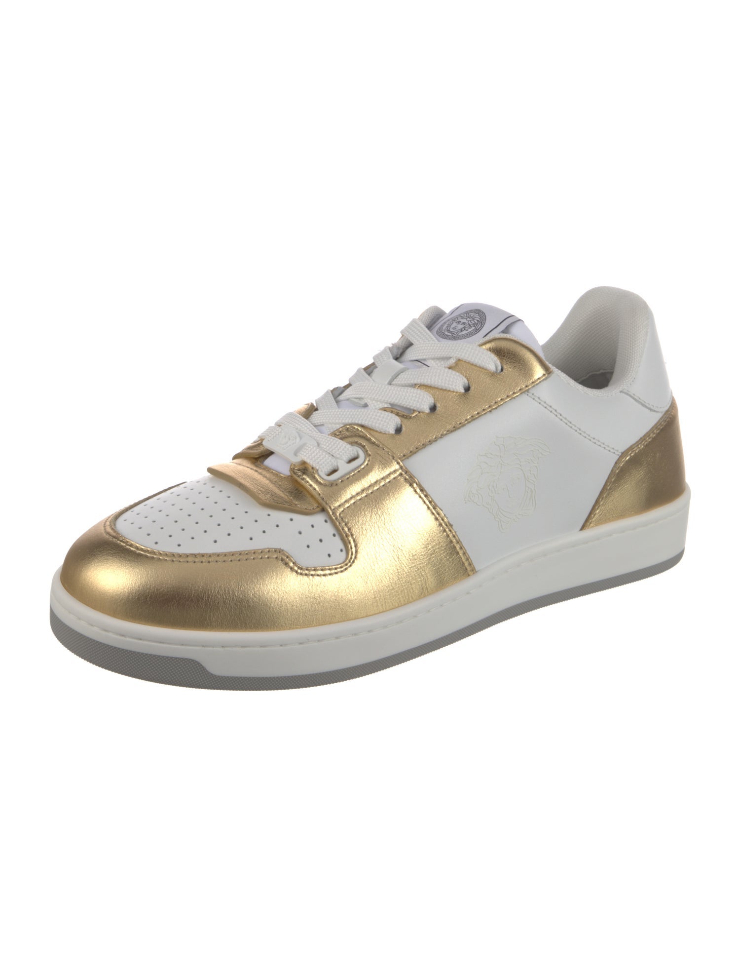 Versace Leather Colorblock Pattern Sneakers