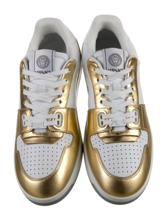 Versace Leather Colorblock Pattern Sneakers