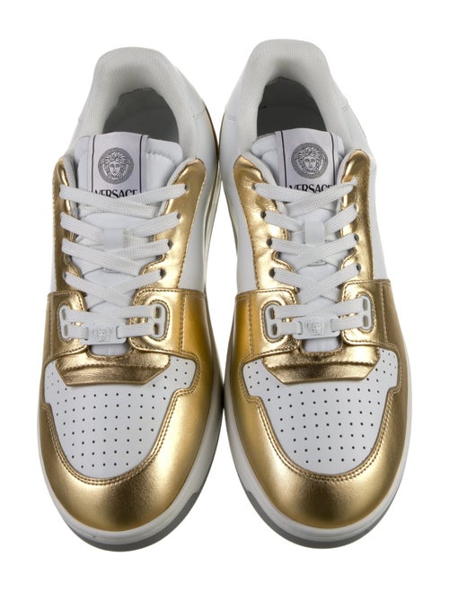 Versace Leather Colorblock Pattern Sneakers