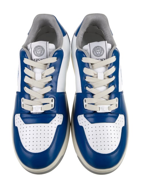 Versace Leather Colorblock Pattern Sneakers