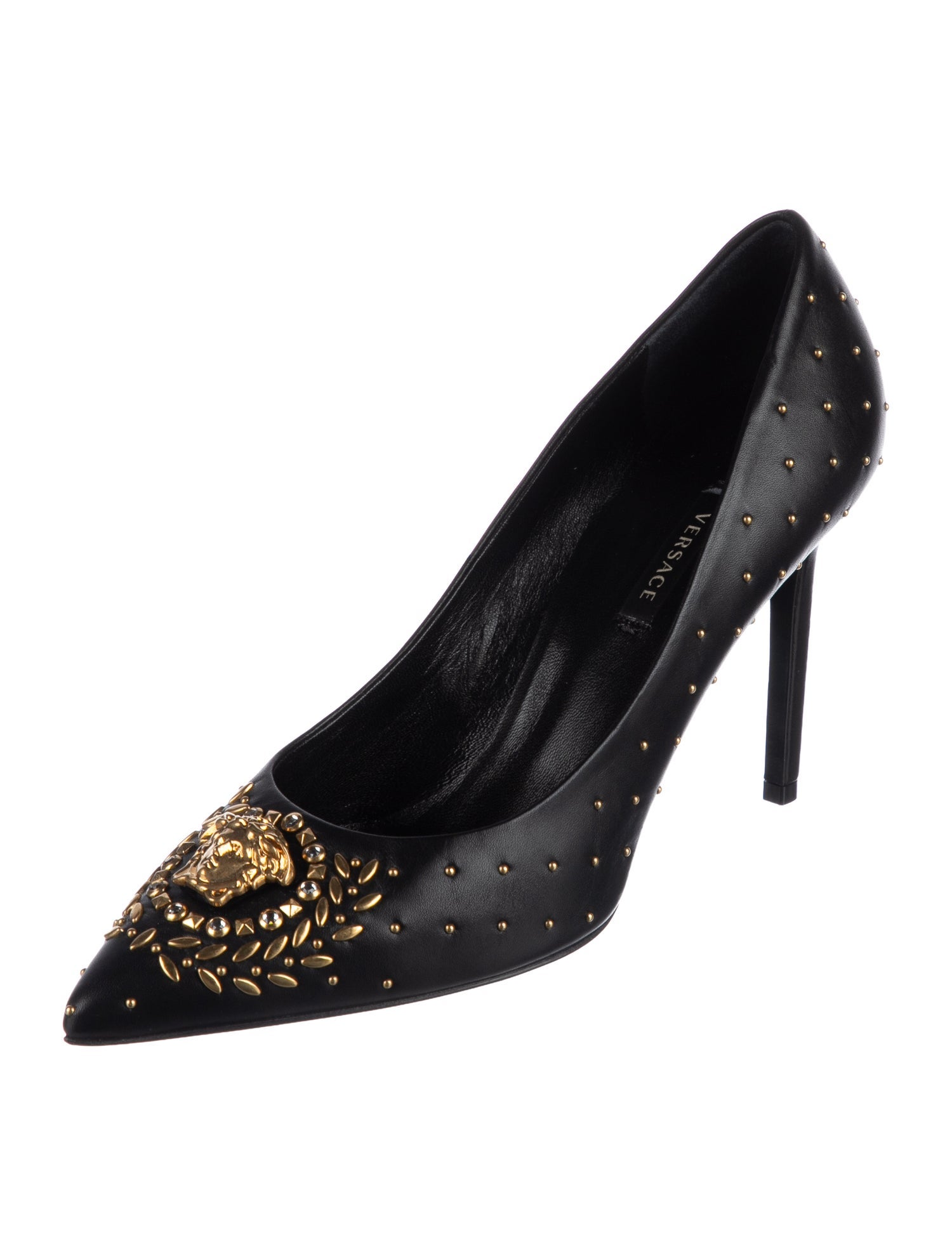 Versace Medusa Insignia Leather Pumps