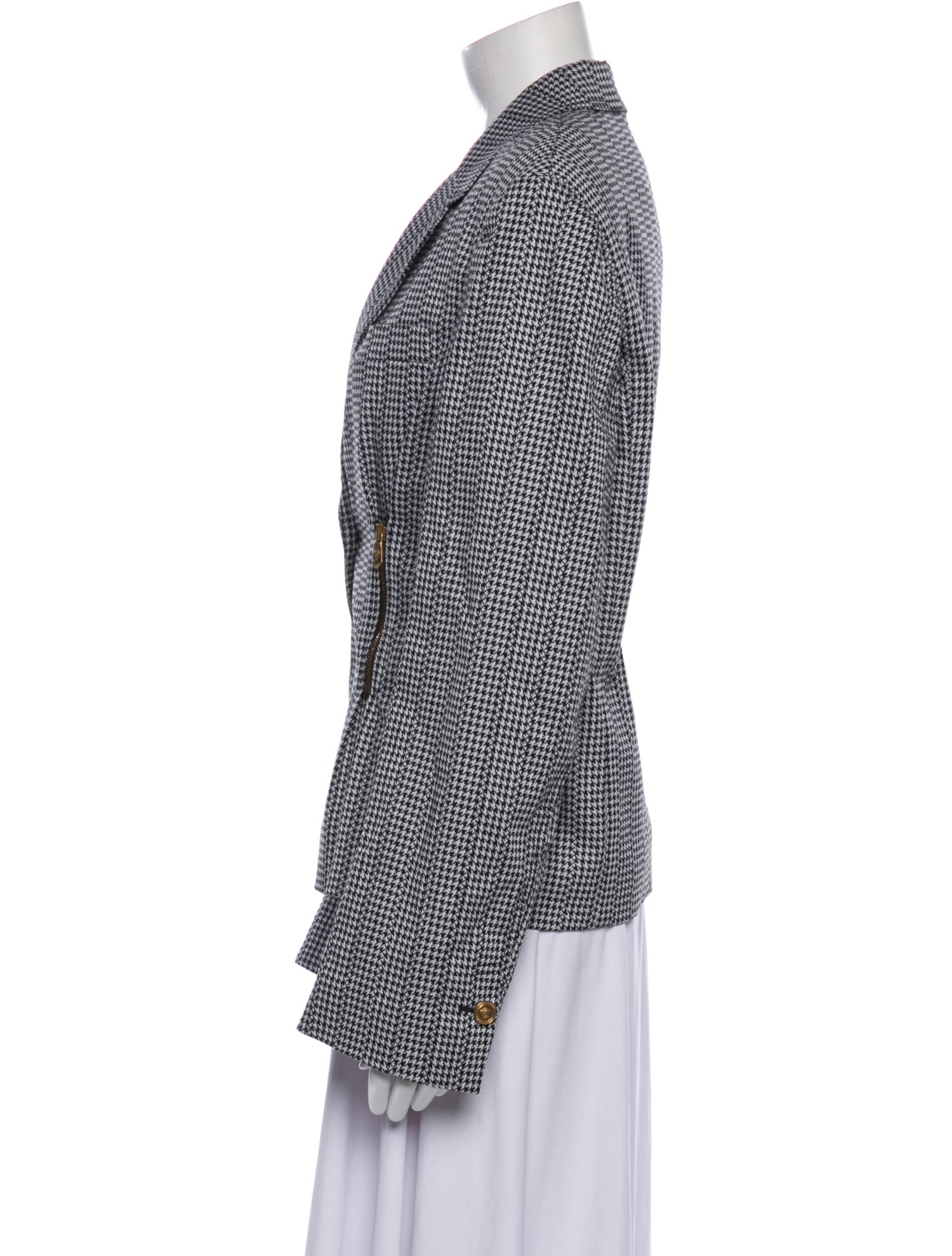 Versace Houndstooth Print Blazer