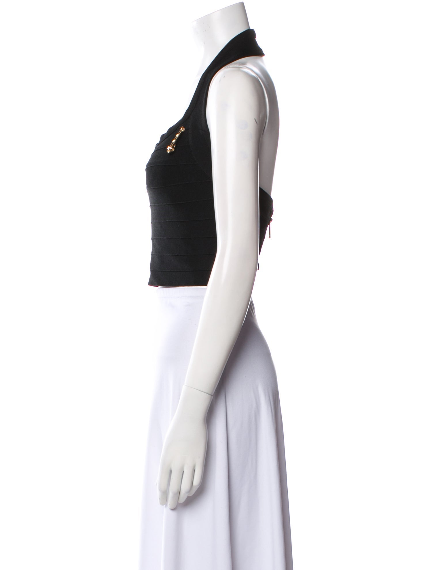 Versace Scoop Neck Sleeveless Crop Top