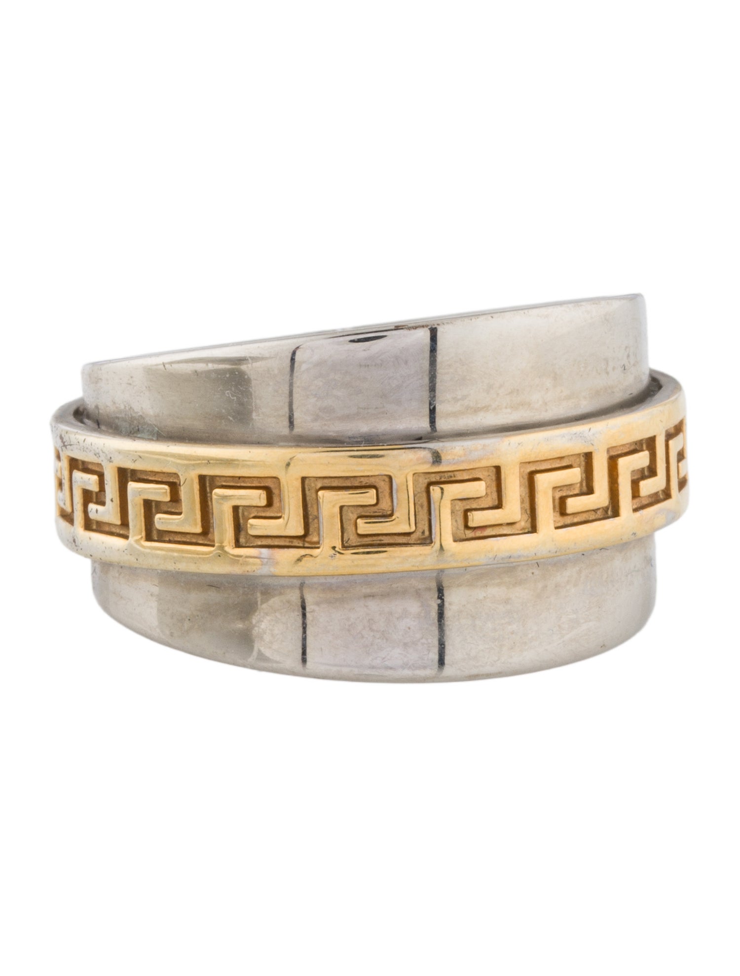 Versace Two-Tone Greca Ring