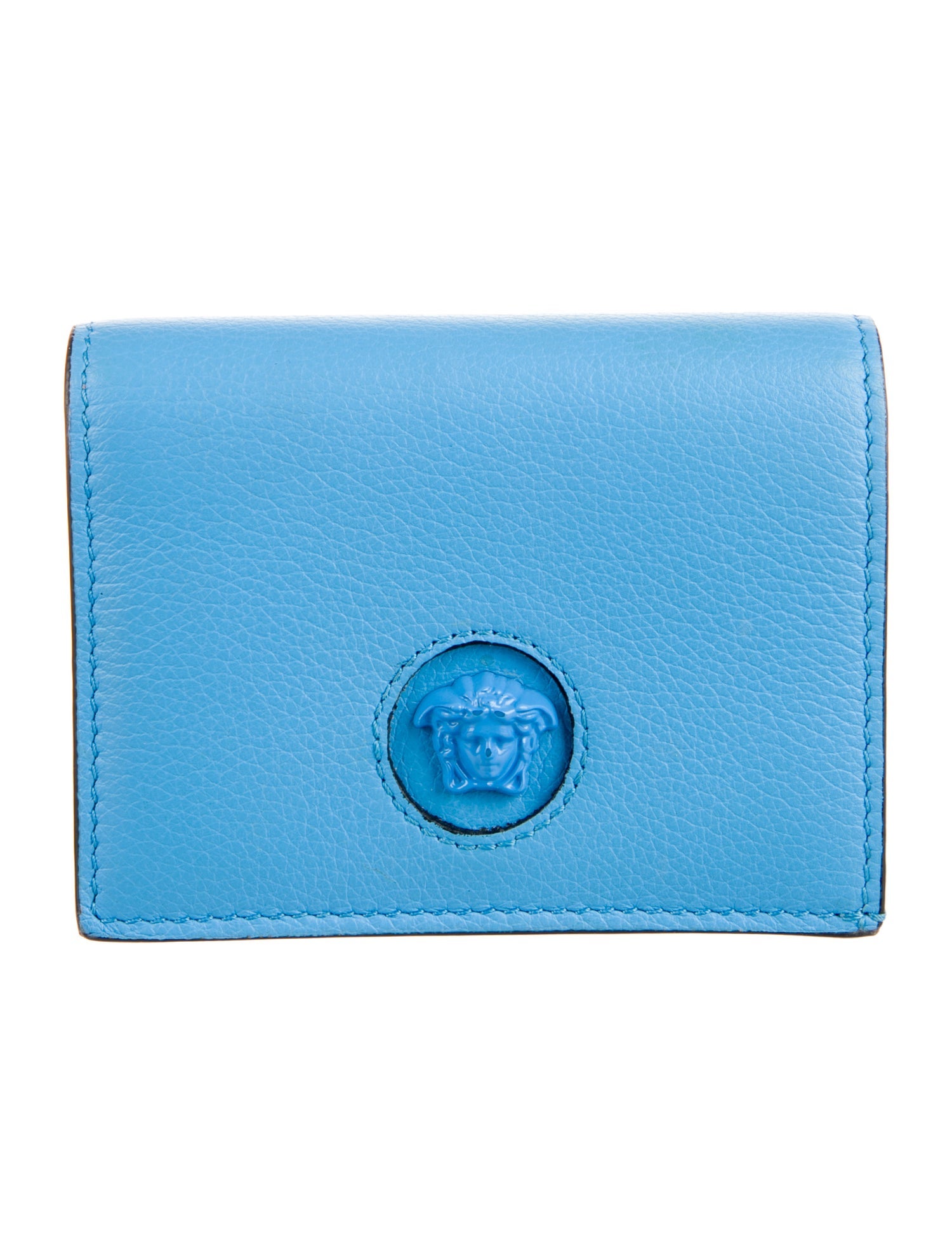 Versace Medusa Insignia Leather Compact Wallet