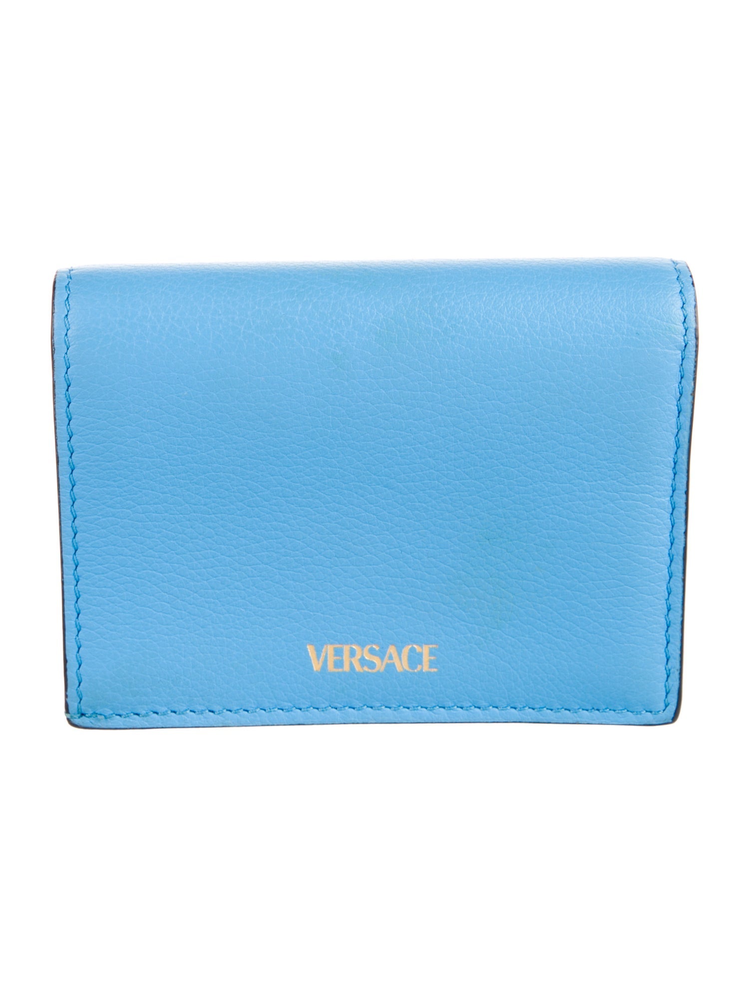 Versace Medusa Insignia Leather Compact Wallet
