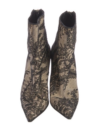 Versace Lace Lace Pattern Boots