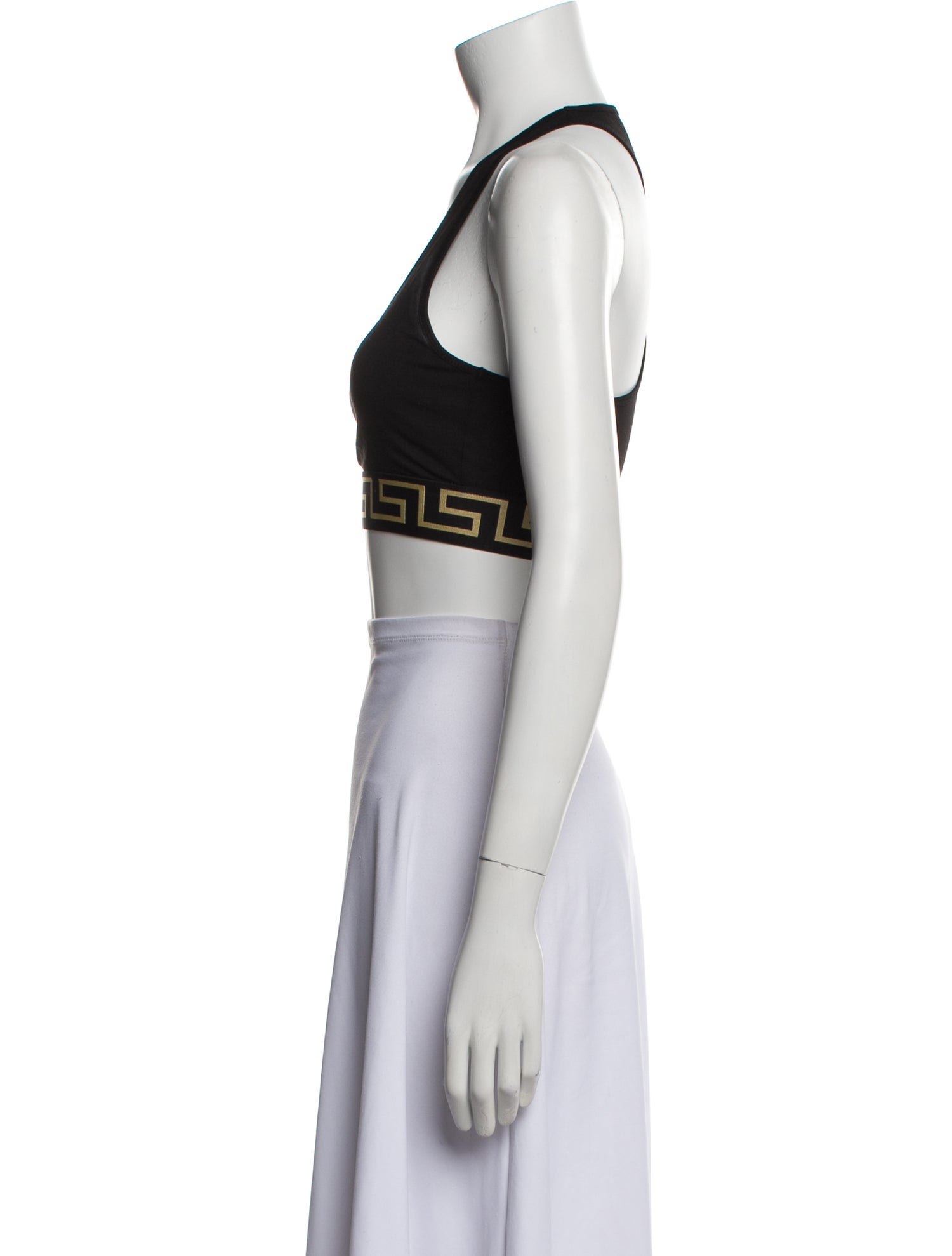 Versace Graphic Print Square Neckline Crop Top