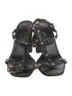 Versace Medusa Insignia Leather T-Strap Sandals