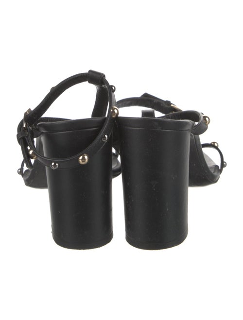 Versace Medusa Insignia Leather T-Strap Sandals