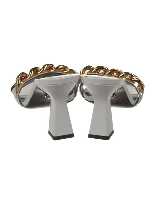 Versace Leather Chain-Link Accents Slides
