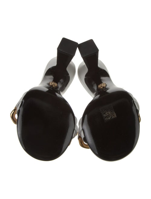 Versace Leather Chain-Link Accents Slides