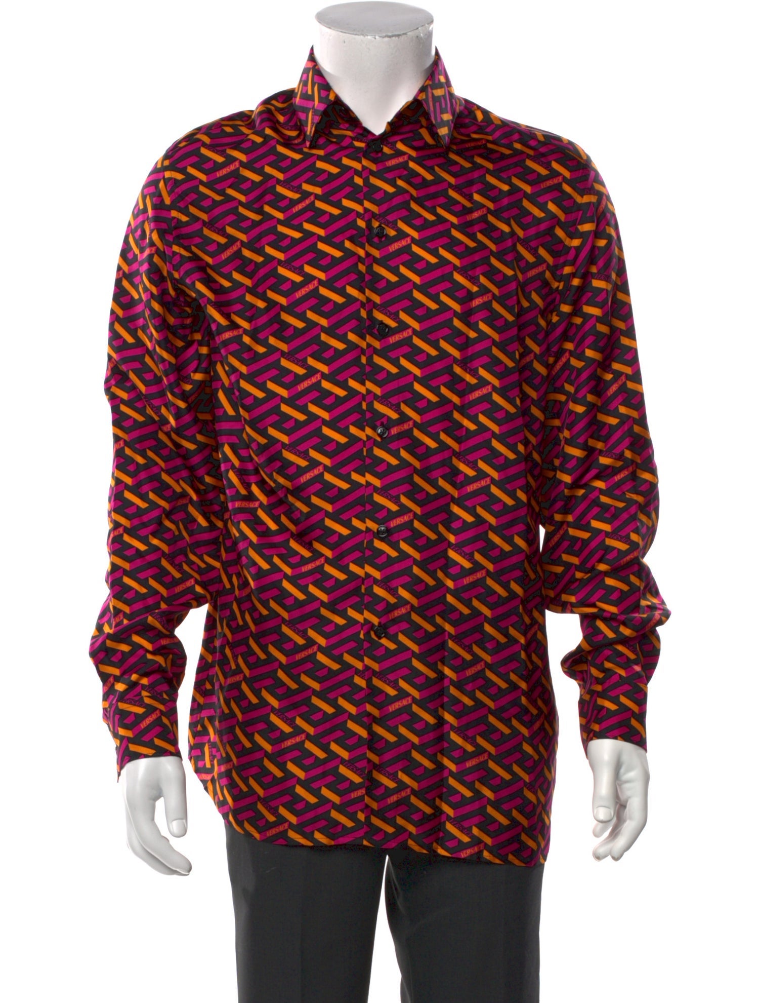 Versace Silk Polka Dot Print Shirt w/ Tags